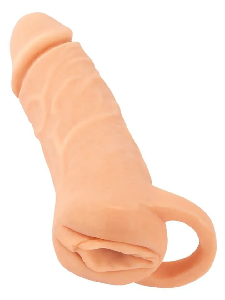 2-in-1 Extension & Masturbator 18,5cm - Penisa pagarinātājs 1 [full]