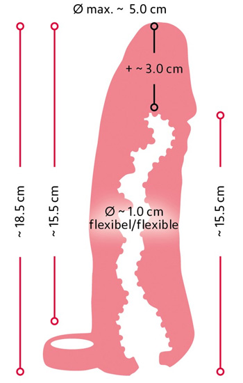 2-in-1 Extension & Masturbator 18,5cm - Penisa pagarinātājs 4