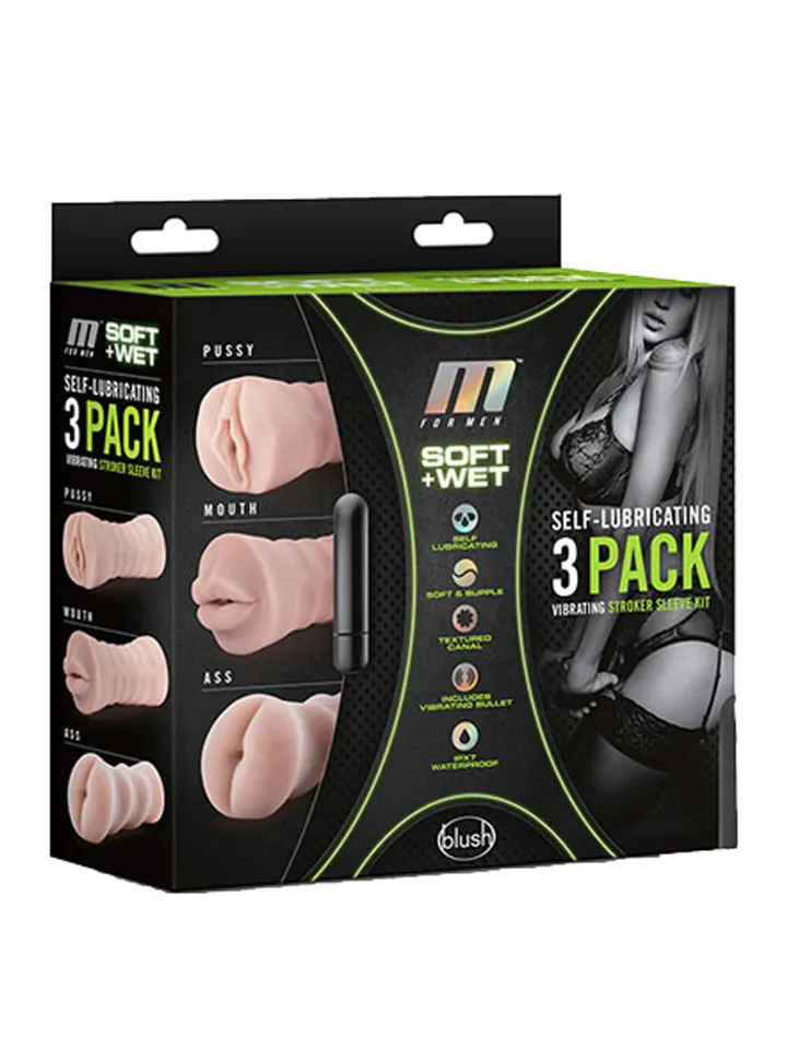 3-pack Vibrating Stroker Kit - Masturbatora iepakojums 1 [full]