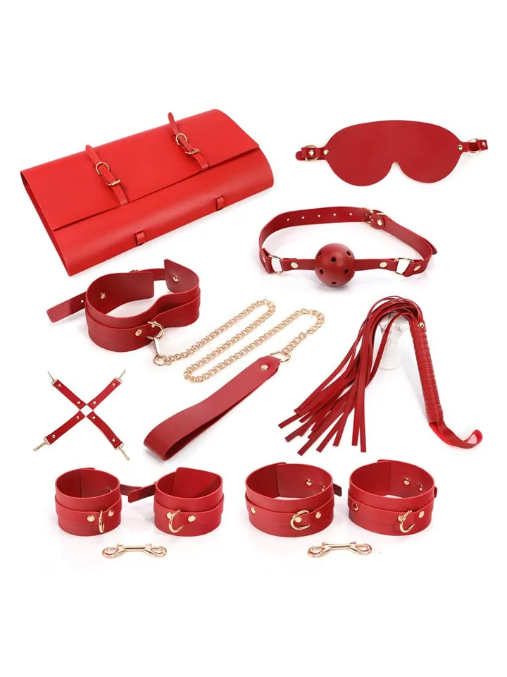 7-pcs Bondage Set With Bag Red - Verdzības komplekts 1 [full]