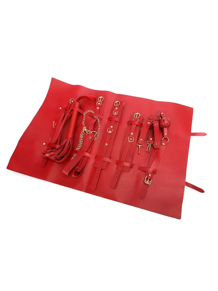 7-pcs Bondage Set With Bag Red - Verdzības komplekts 2 [full]