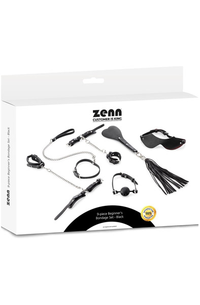 9-pcs Beginner's Bondage Set Black - Verdzības komplekts 2