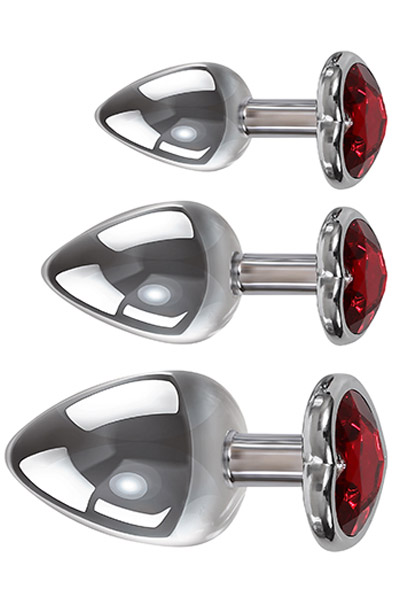 A And E Three Hearts Gem Anal Plug Set - Anālā spraudņa komplekts 2