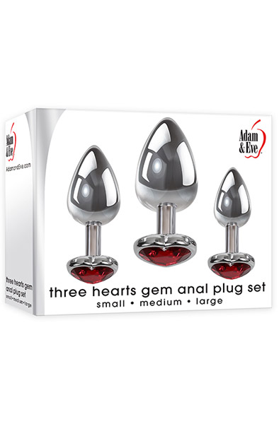 A And E Three Hearts Gem Anal Plug Set - Anālā spraudņa komplekts 3