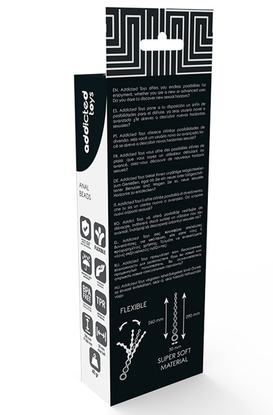 Addicted Toys Anal Beads Black 26 cm - Anālās krelles 3
