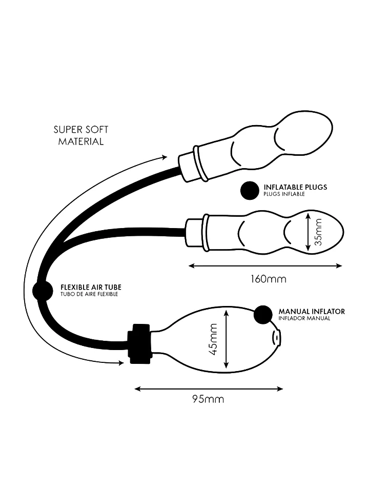Addicted Toys Inflatable Double Butt Plug - Piepūšams anālais spraudnis 3 [full]