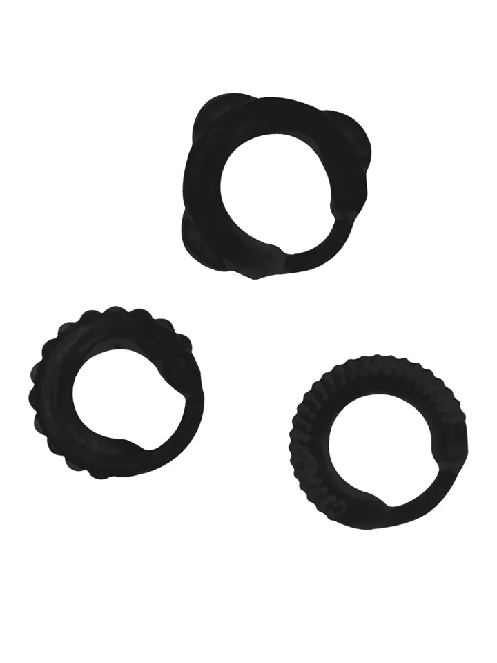 Addicted Toys Penis Ring Set Black - Gaiļa gredzenu komplekts 1 [full]