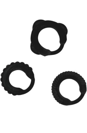 Addicted Toys Penis Ring Set Black - Gaiļa gredzenu komplekts 1