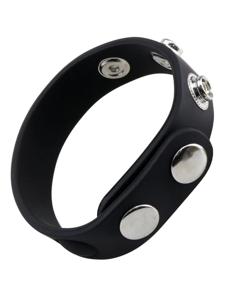 Adjustable Silicone Cock Ring Black - Gaiļa gredzens 4 [full]
