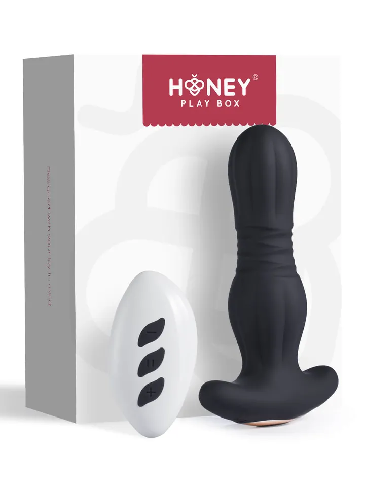 Agas Thrusting Butt Plug With Remote Control - Vibrējošs anālais spraudnis 5