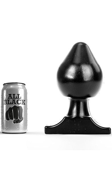 All Black Vinyl Anal Plug 19 cm - Īpaši spožs anālais spraudnis 3