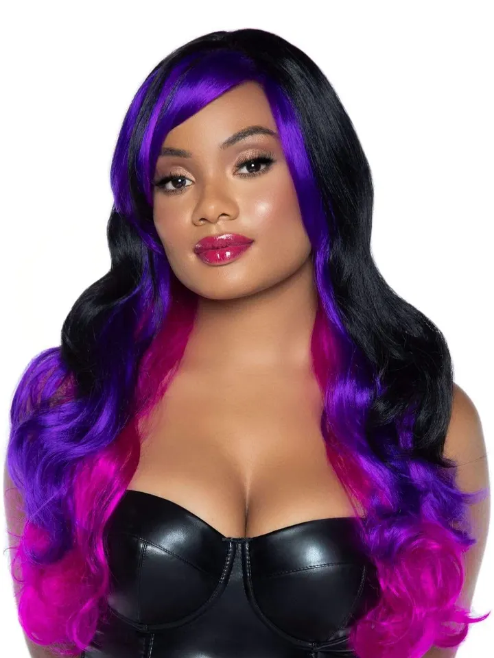 Allure Multi Color Wig Black/Purple - Parūka 1 [full]