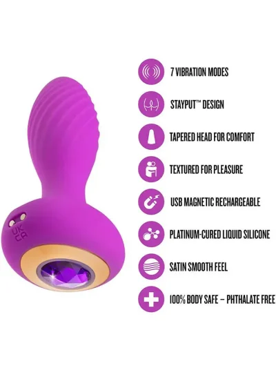 Amethyst Charm Vibrating Plug - Vibrējošs anālais spraudnis 4