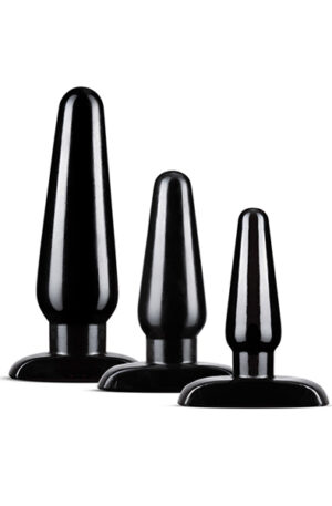 Anal Adventures Basic Plug Kit Black - Anālā spraudņa komplekts 1