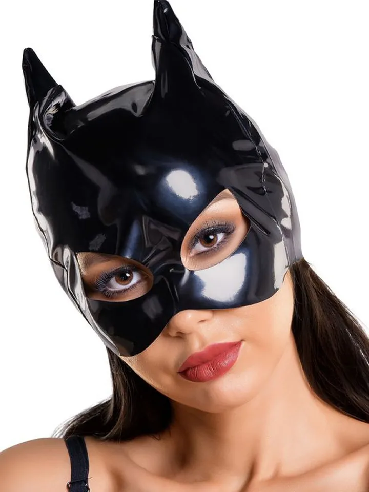 Ann Wetlook Cat Mask Black - BDSM maska 1 [full]