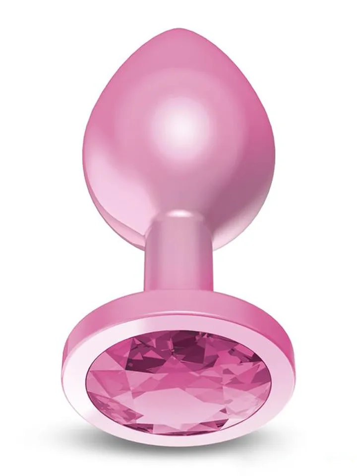 Anodyzed Anal Plug Pink With Jewel Small - Anālais spraudnis metāla 1 [full]