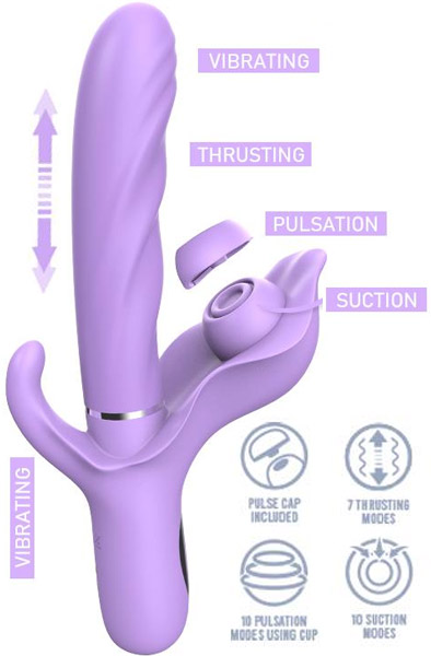 Apollo Thrusting Vibrator, Pulse & Suction Functions - Vibrators 1