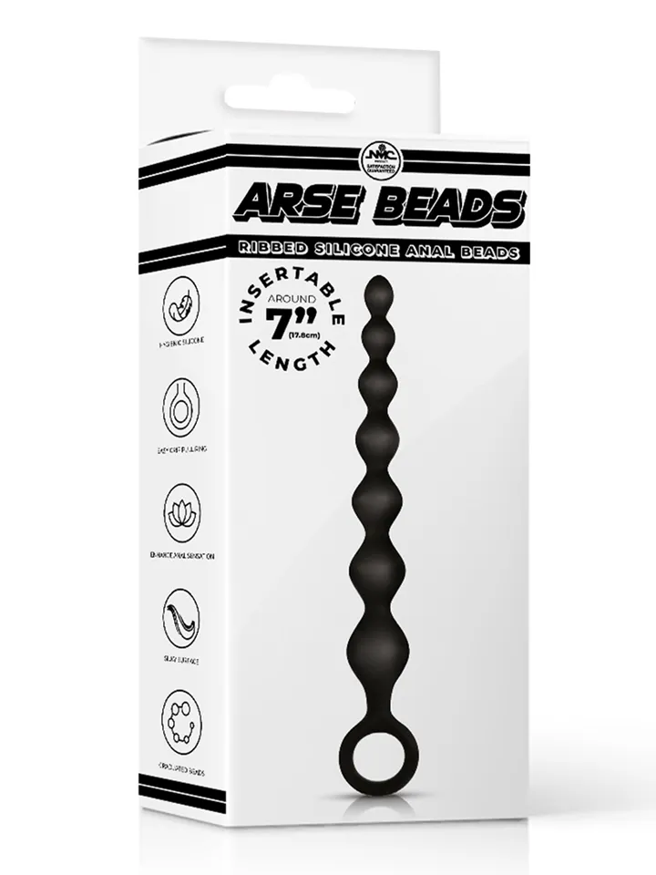 Arse Beads Ribbed Silicone Anal Beads - Anālās krelles 3 [full]