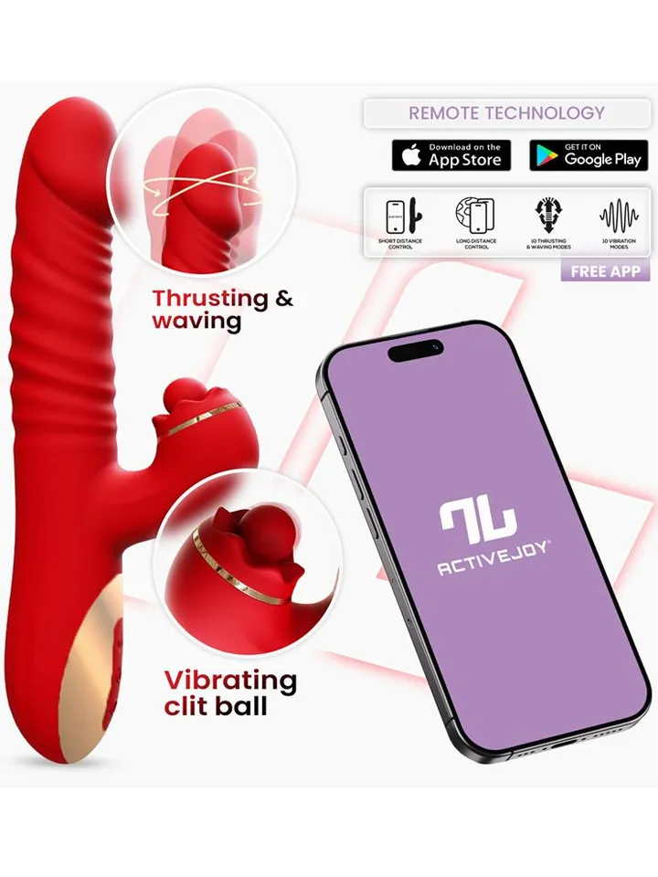Ascen Thrusting & Waving Vibe With App - Lietotņu kontrolēts trušu vibrators 1 [full]