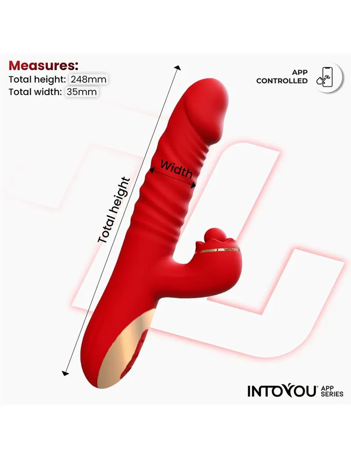 Ascen Thrusting & Waving Vibe With App - Lietotņu kontrolēts trušu vibrators 4