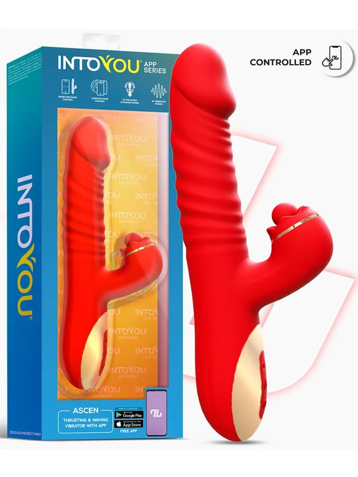 Ascen Thrusting & Waving Vibe With App - Lietotņu kontrolēts trušu vibrators 5
