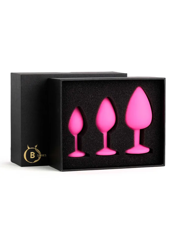 B-Series Silicone Plug Set Pink - Anālā spraudņa komplekts 4 [full]