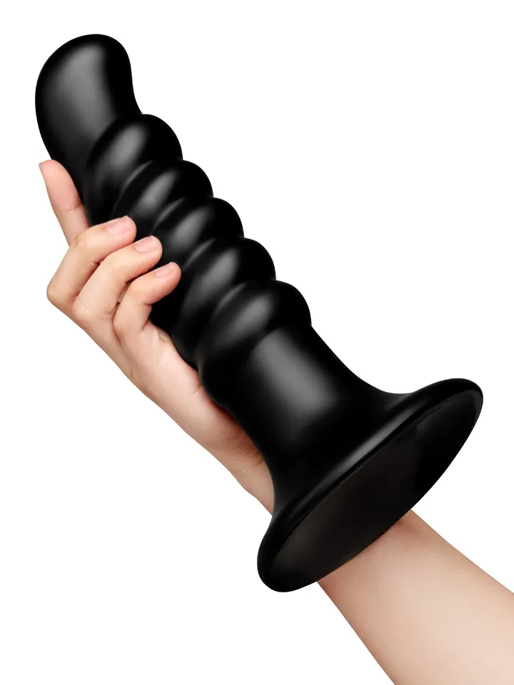 B-vibe Krush Curved & Ribbed Dildo - Anālais dildo 2 [full]