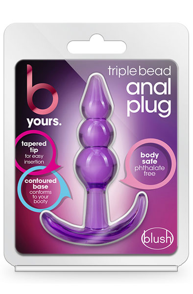 B Yours Triple Bead Anal Plug Purple - Mini anālais spraudnis 3