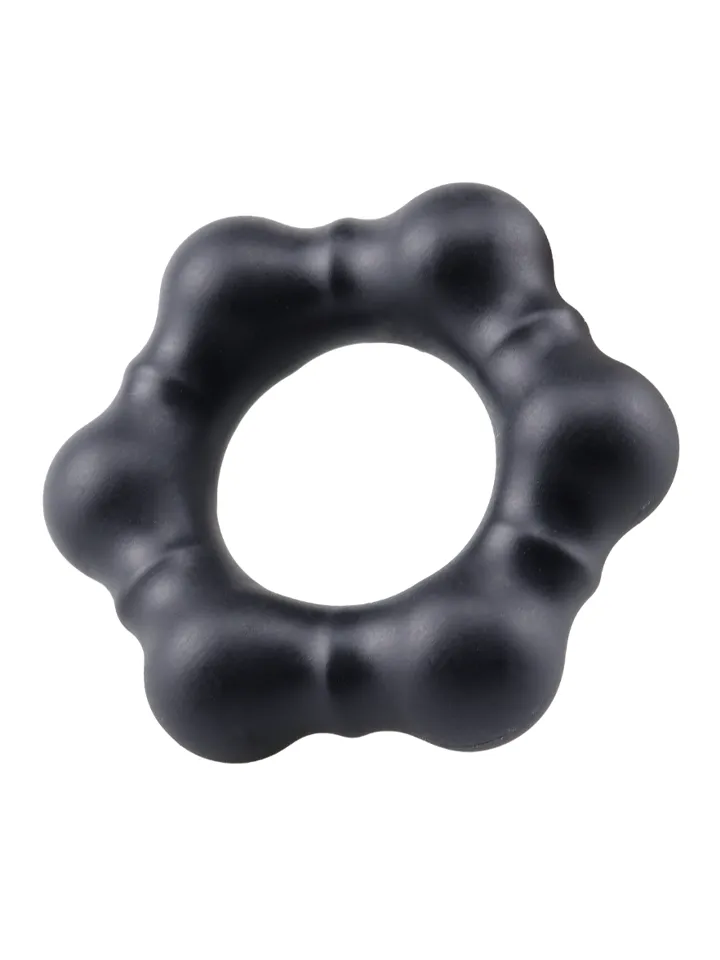 Beaded Silicone Cock Ring Black - Gaiļa gredzens 1 [full]