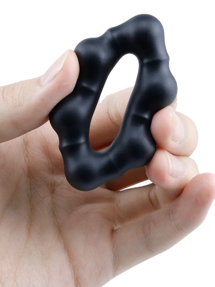 Beaded Silicone Cock Ring Black - Gaiļa gredzens 2 [full]