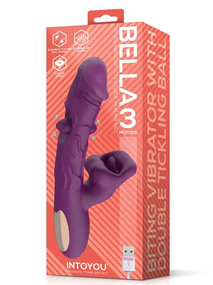 Bella 3 Motors Double Tickling Ball & Biting - Trušu vibrators ar rotējošu mēli 6 [full]
