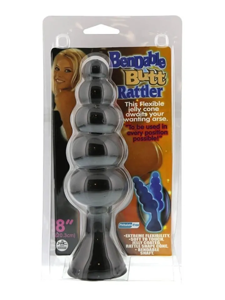 Bendable Butt Rattler Plug Black 20 cm - XL Buttplug 2 [full]