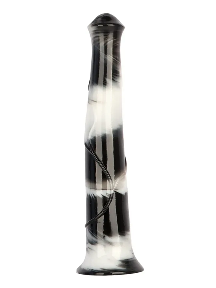 Big Jumpy Dildo Black/White 40 cm - Dragon dildo 1 [full]