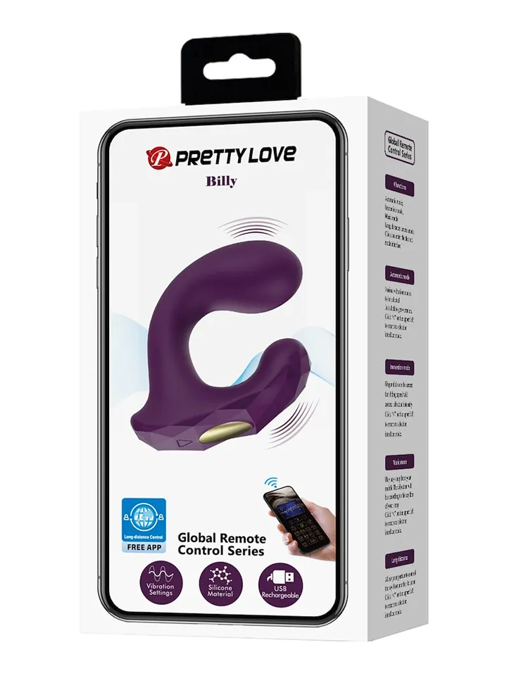 Billy Remote Control Dual Stimulation Vibrator - Pāris vibrators ar lietotņu vadību 5 [full]