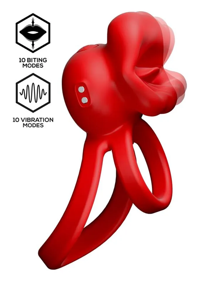 Bittey Cock Ring With Vibration & Biting - Vibrējošs gaiļa gredzens 1 [full]