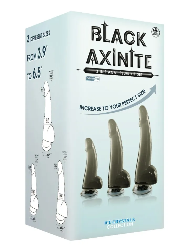 Black Axinite 3 in 1 Anal Plug Kit Set IV - Anālā spraudņa komplekts 2 [full]