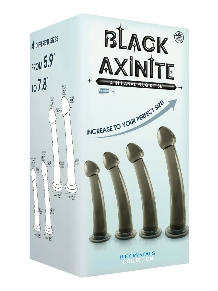 Black Axinite 4 in 1 Anal Plug Kit Set - Anālā spraudņa komplekts 2 [full]