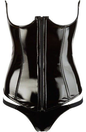 Black Level Vinyl Corset With Thong - Korsete 1