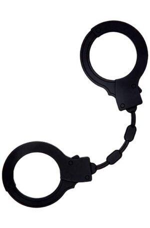 Black Silicone Handcuffs - Silikona roku dzelži 1