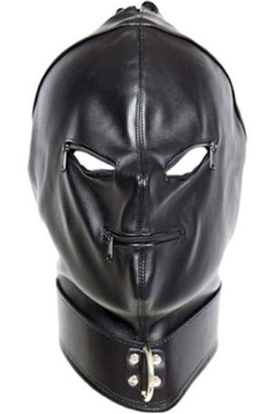 Black Strict Hood With Zip - BDSM maska 1