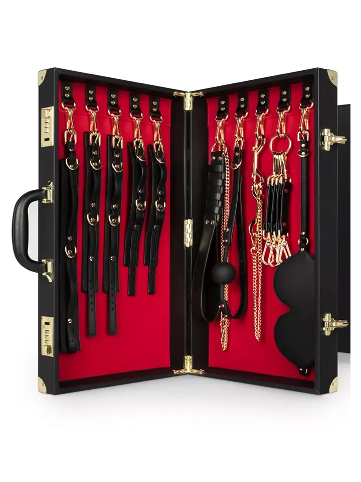 Bondage Suitcase 13-pcs PU Leather - Verdzības komplekts 1 [full]