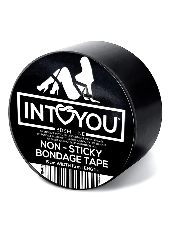Bondage Tape Non-Sticky Black 15m - Verdzības lente 1 [full]