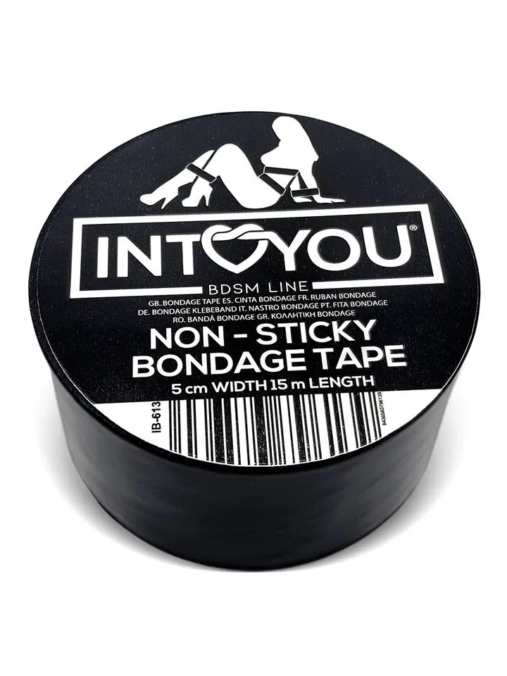 Bondage Tape Non-Sticky Black 15m - Verdzības lente 2 [full]