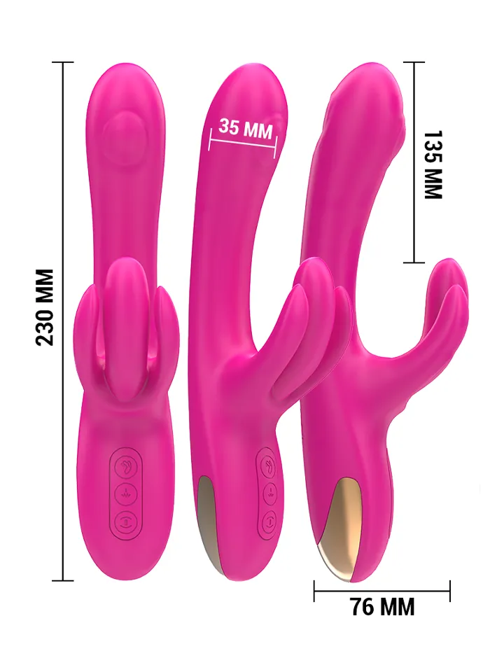 Britney Multifunction Rabbit Vibrator Pink 23 cm - Trušu vibrators 3 [full]
