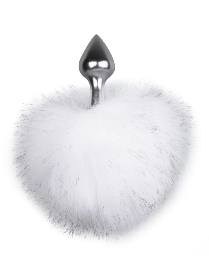 Bunny Tail Plug No. 1 Silver/White - Dzīvnieka astes anālais spraudnis 1 [full]