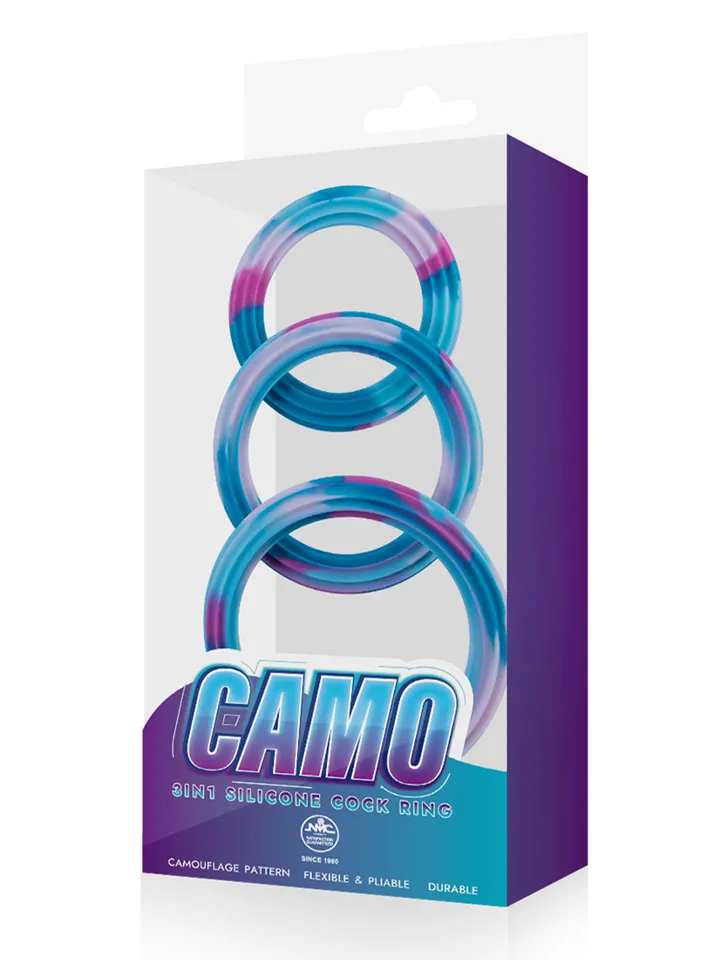 Camo 3in1 Silicone Cock Ring - Gaiļa gredzenu komplekts 2 [full]