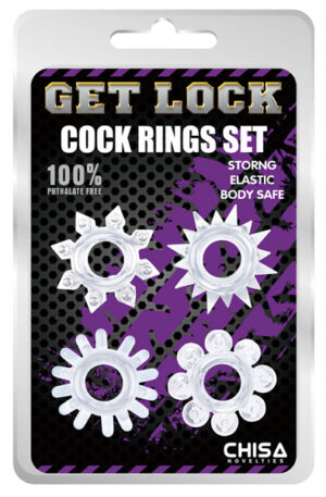 Chisa Novelties Cock Ring Set Clear - Gaiļa gredzenu komplekts 1