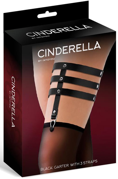 Cinderella Garter With 3 Straps Vegan Leather - Zeķes jostas turētājs 1