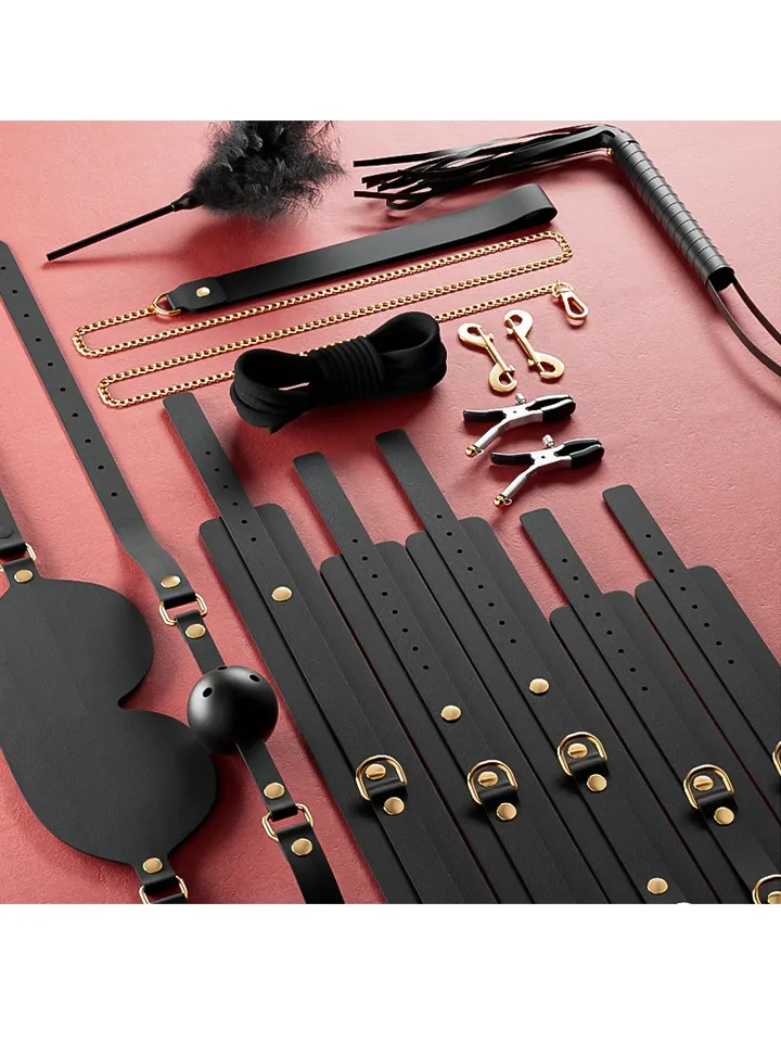 Clarissa Luxury BDSM Kit 11-pcs Black - Verdzības komplekts 4