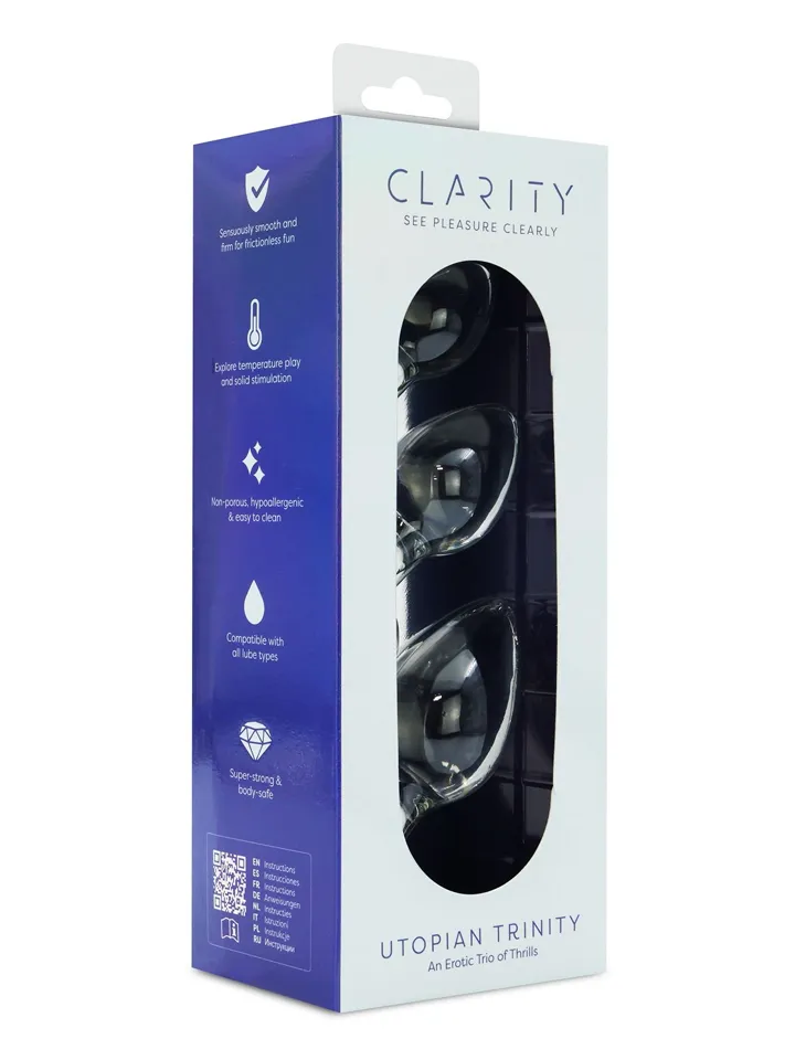 Clarity Utopian Trinity Glass Anal Plug Set - Anālā spraudņa komplekts 4 [full]